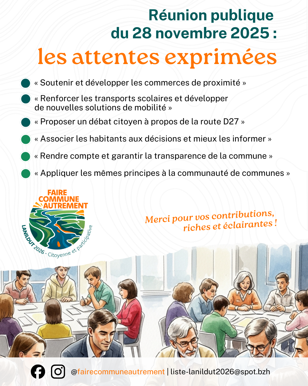 Les attentes exprimées lors de la réunion publique du 28 novembre 2025